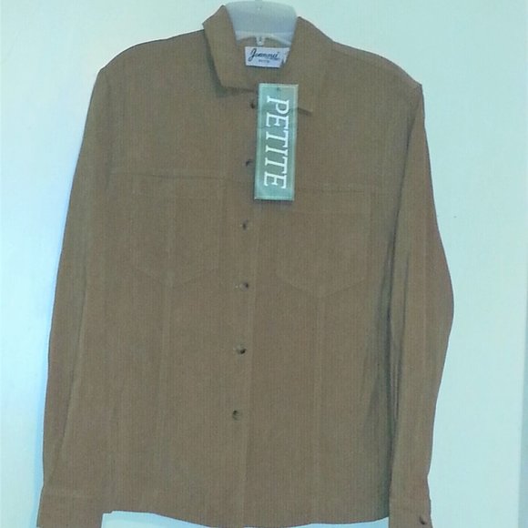 New Joanna Petite Women Shirt Collar Long Sleeve M - Picture 2 of 5